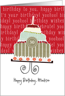 Happy birthday, Madison, customizable birthday card (name & age) card
