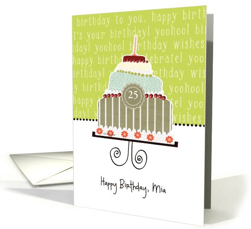 Happy birthday, Mia, customizable birthday card (name & age) card