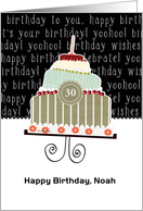Happy birthday, Noah, customizable birthday card (name & age) card