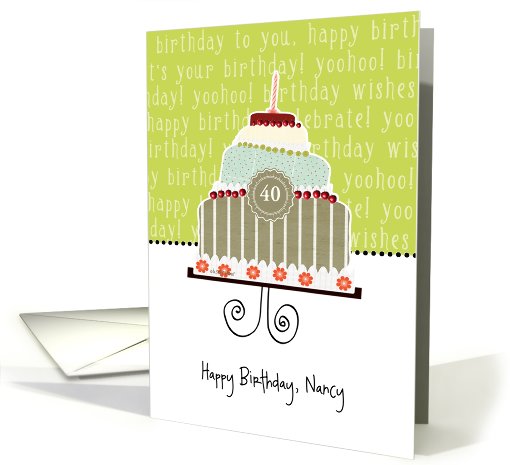 Happy birthday, Nancy, customizable birthday card (name & age) card