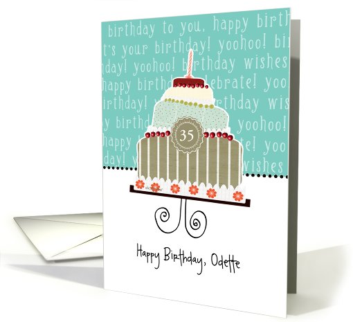 Happy birthday, Odette, customizable birthday card (name & age) card