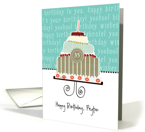 Happy birthday, Peyton, customizable birthday card (name & age) card