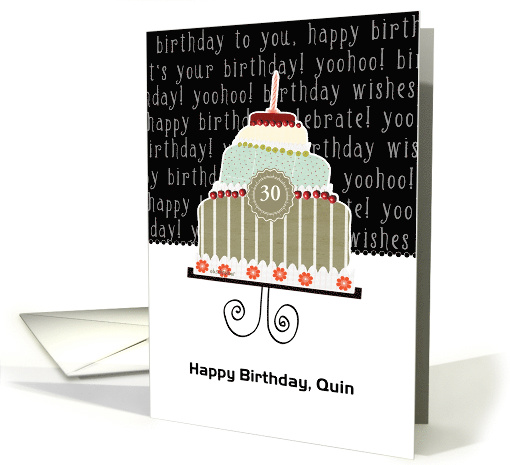 Happy birthday, Quin, customizable birthday card (name & age) card