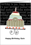 Happy birthday, Quin, customizable birthday card (name & age) card