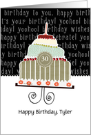 Happy birthday, Tyler, customizable birthday card (name & age) card