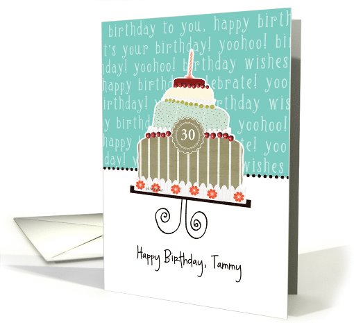 Happy birthday, Tammy, customizable birthday card (name & age) card