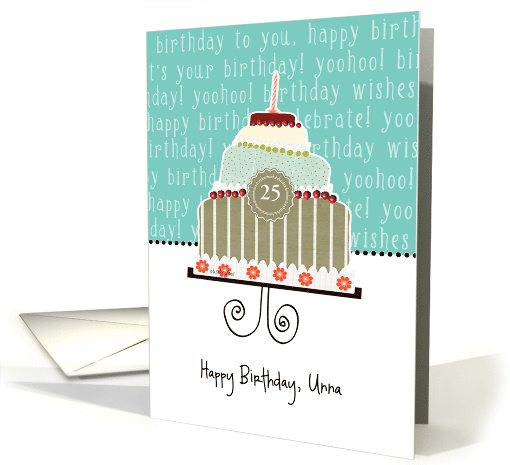 Happy birthday, Unna, customizable birthday card (name & age) card