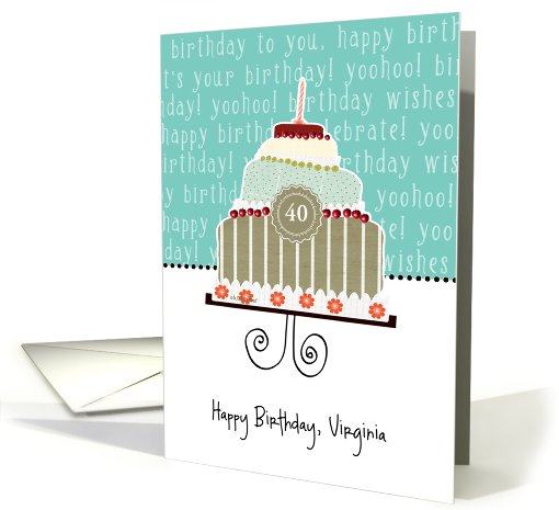 Happy birthday, Virginia, customizable birthday card (name & age) card