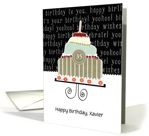 Happy birthday, Xavier, customizable birthday card (name & age) card