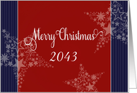 Merry Christmas, Year Customizable, red, white & blue, stars, stripes card