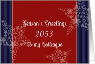 To a valued colleague, Season’s Greetings, Customize Year, Patriotic card