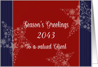 To a valued client, Season’s Greetings, Customize Year, Patriotic card