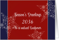 To a valued customer, Season’s Greetings, Customize Year, Patriotic card
