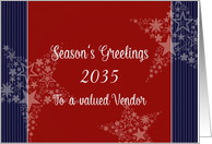 To a valued Vendor, Season’s Greetings, Year Customizable, Patriotic card