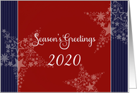 Season’s Greetings, Customizable card, red,white & blue card
