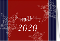 Happy Holidays, Year Customizable, Business card, red,white & blue card