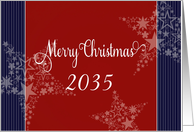 Merry Christmas, Year Customizable, Christmas card, red,white & blue card