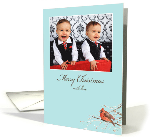Christmas photo card, cardinal & ornaments, card (959409)