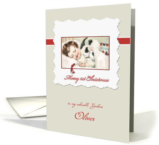 Merry first Christmas to my godson, customizable card (960249)