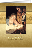 Merry Christmas in Italian, nativity, Mary, Joseph & Jesus card