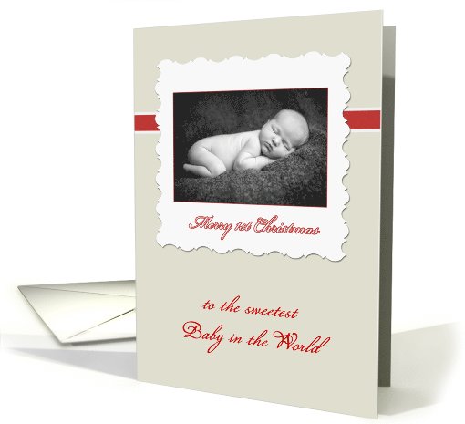 Christmas photo card, baby's first Christmas, customizable, card