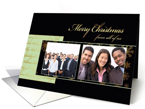 Merry Christmas from all of us, photo card, 2 photos, gold... (978075)