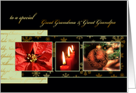 Merry Christmas to my great grandma & grandpa, ornament, gold effect, card