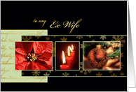 Merry Christmas to my ex-wife, poinsettia, gold effect card