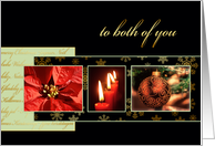 Merry Christmas to both of you, poinsettia, gold effect card