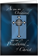 Ordination to Priesthood Cross Catholic Priest Congratulations card