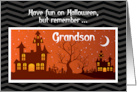 Grandson Halloween Haunted House Teen Tween Funny card