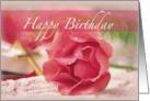 Birthday Pink Rose Cross Religious card