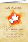 Custom Name and Date Confirmation Congratulations Blessings Dove card