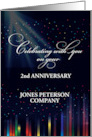 Custom Year Company Name Employee Anniversary Sky Black Congratulation card