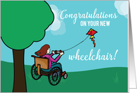 New Wheelchair Congratulations Girl Kite card