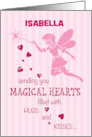 Custom Personalize Name Birthday Girl Magical Fairy Pink Isabella card
