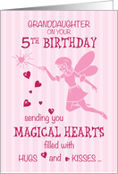 Granddaughter 5th Birthday Magical Fairy Pink card