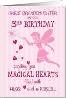 Great Granddaughter 3rd Birthday Magical Fairy Pink card