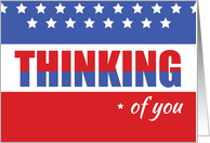 Thinking of You Military Patriotic Red White Blue card
