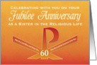 60th Jubilee Anniversary Nun Pax Cross Orange and Yellow card