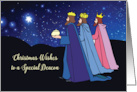 Deacon Christmas Wishes Three Kings at Night card