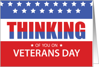 Veterans Day Patriotic Military Thinking of You Bold Stripes and Stars card