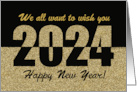 From All of Us 2024 Happy New Year Gold Glitter Look and Black card