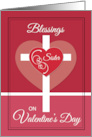 Sister Nun Valentines Day Blessings Heart Cross Religious card