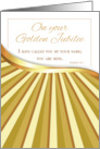 Golden Jubilee of Religious Life 50 Year Anniversary Nun Gold Rays card