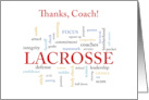 Lacrosse Coach Thanks in Words card