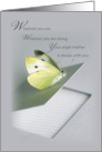 In remembrance on Mothers Day Butterfly on Notebook card