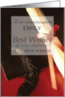 Granddaughter Custom Name Emily High School Graduation Cap Gown card