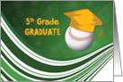 Fifth Grade Graduation Softball Ball and Hat card