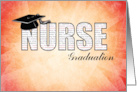 Nurse Graduation in Words on Orange and Yellow Vibrant Background card